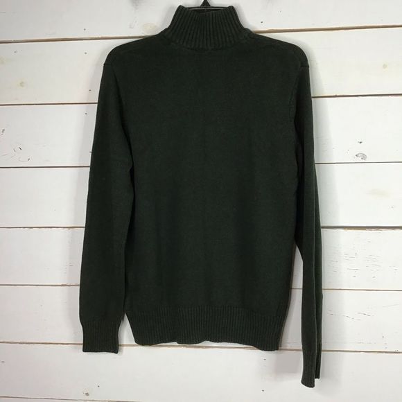 New Eddie Bauer Sweater 1/4 Zip Colorblock Green - Picture 2 of 6